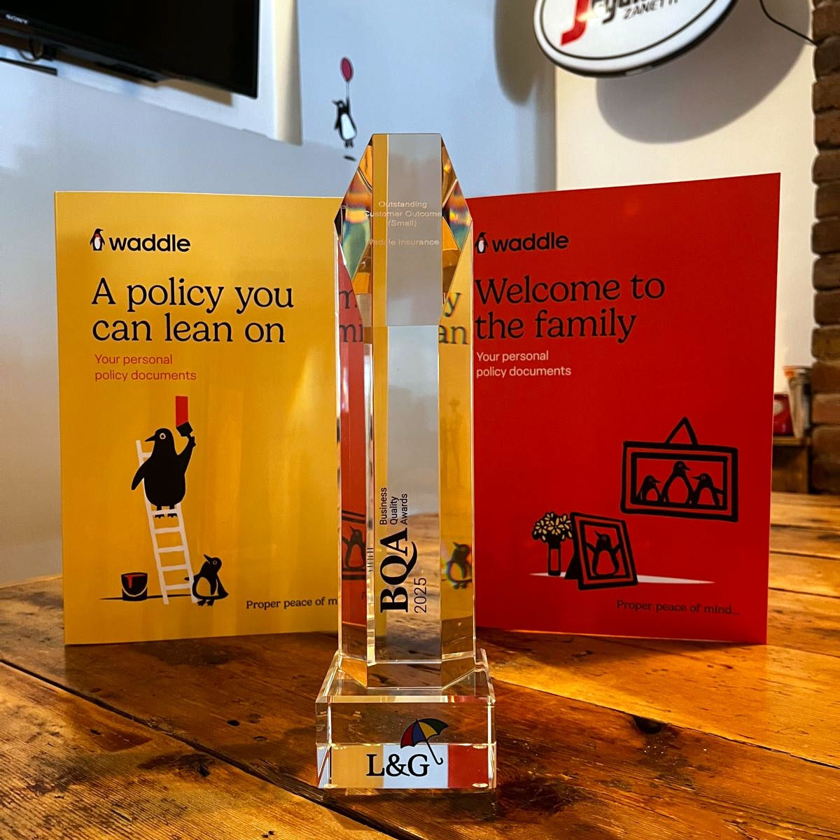 L&G Business Quality Awards 2025 Trophy for Outstanding Customer Outcome (1 - 10 employees)