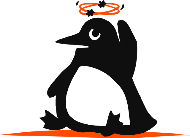 Penguin with a bump on its head