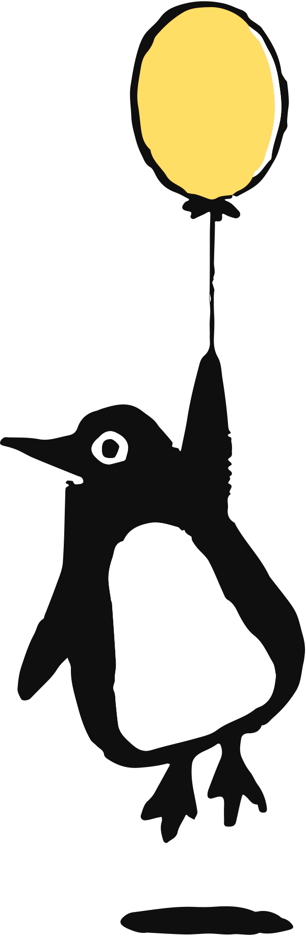 Penguin holding a balloon