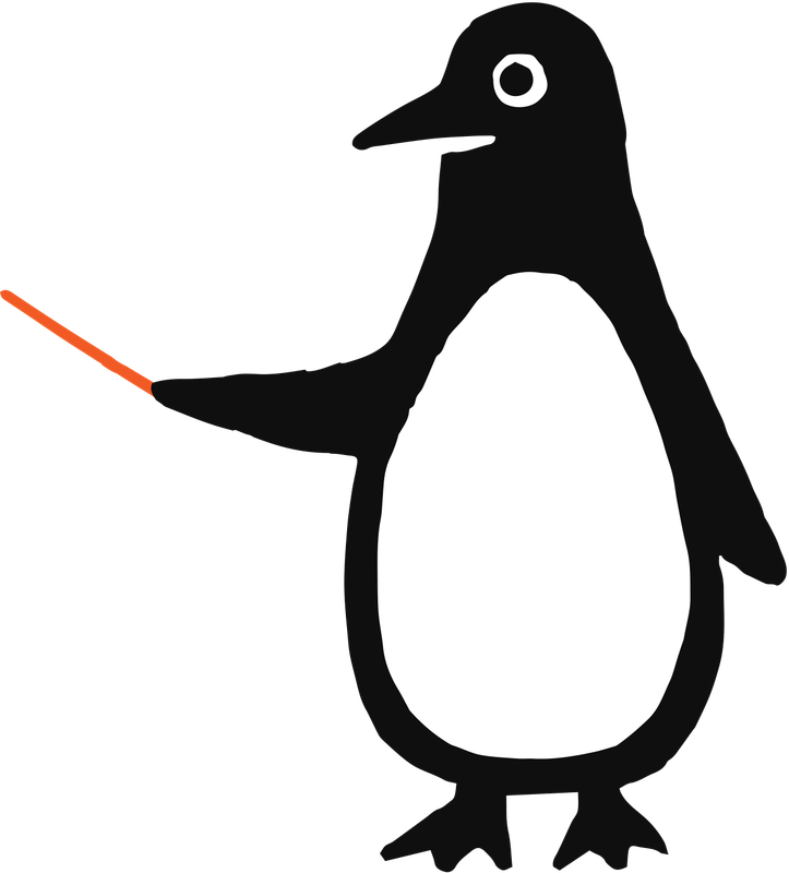 Penguin pointing