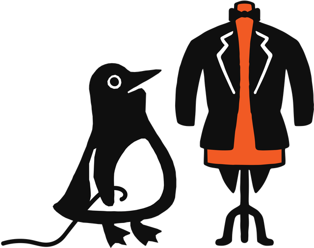 Penguin tailoring a suit