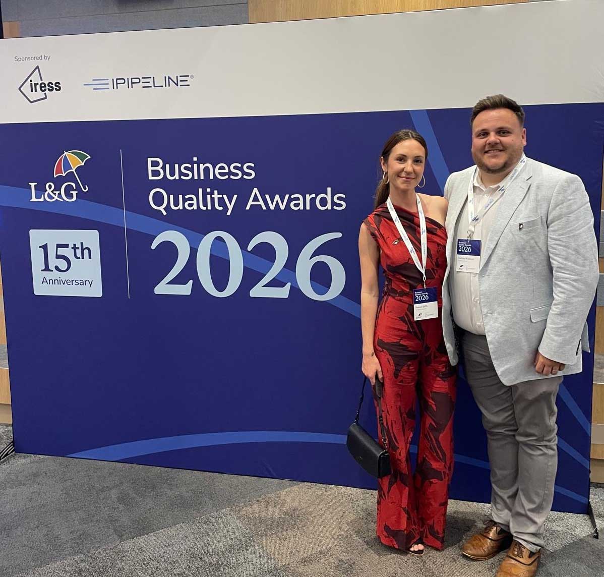Waddle team celebrating at the L&G Business Quality Awards 2026