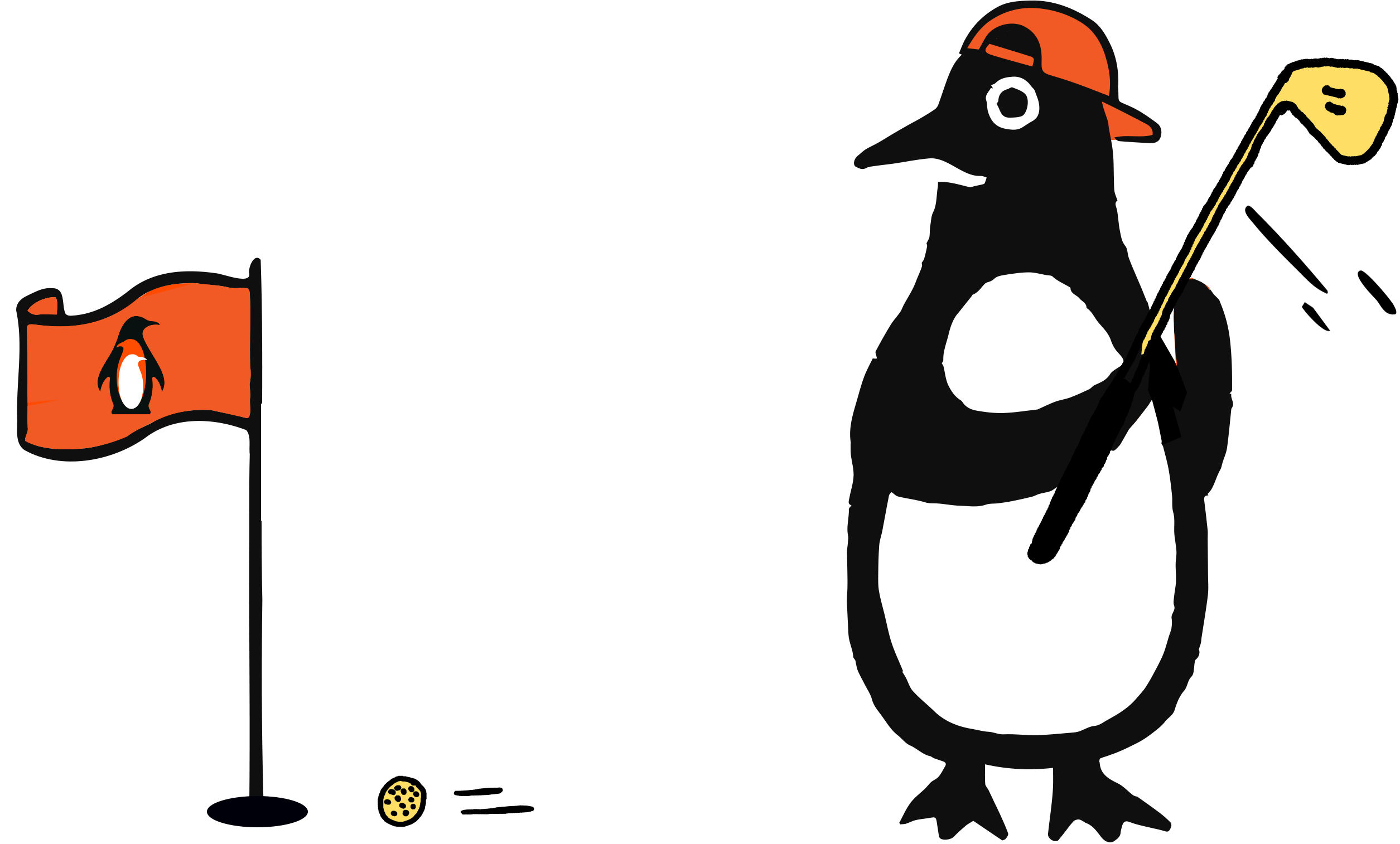 penguin playing golf